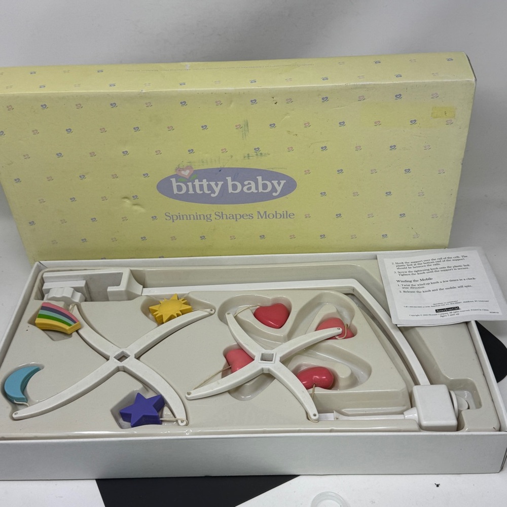 AG American Girl Bitty Baby spinning shapes crib mobile